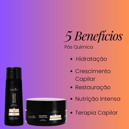 Imagem de Kit Therapy Hair Mascara Sanliss Hidratação Pós Quimica 600 Ml