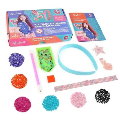 Imagem de Kit Tiara e Stickers com Diamantes Luluca Estrela