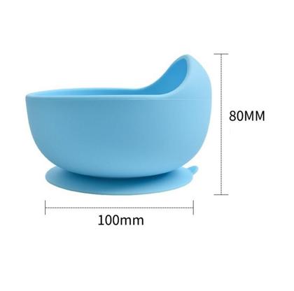 Imagem de Kit - tigela com colher de silicone com cabo de bambu para alimentação do bebê