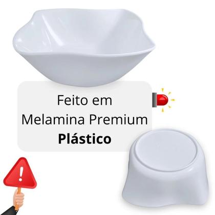 Imagem de Kit Tigela Quadrada Grande 32,5 Cm + 2 Tigelas Quadradas 800ml Salada Fruteira em Melamina / Plastico Bestfer