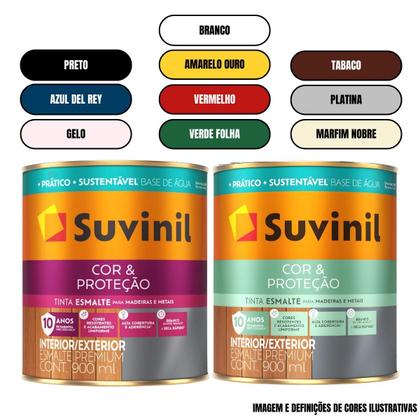 Imagem de Kit Tinta Base Água 900ml Suvinil Cores + Pincel 2 Polegadas + Rolinho 9cm