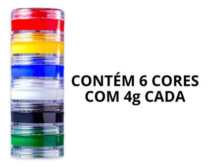 Imagem de Kit Tinta Pintura Facial 6 Cores Artística Rosto Lavável