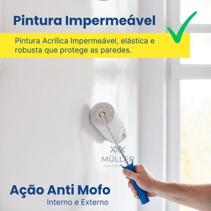 Imagem de Kit Tinta Super Pren Emborrachada Anti Mofo Branca 3,6Kg + Corante Colorido