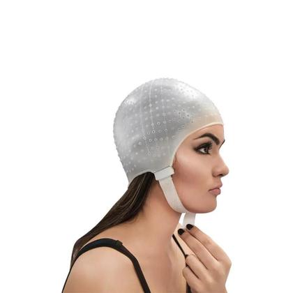 Imagem de Kit Tintura Tigela Pincel e Touca Para Mechas Luzes Siliconada Profissional Com Agulha Dompel Cores - Branco