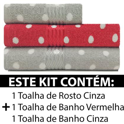 Imagem de Kit Toalha 3 Peças Banho + Rosto 100% Algodão Felpudo Prisma Dohler - Emcompre