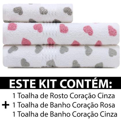 Imagem de Kit Toalha 3 Peças Banho + Rosto 100% Algodão Felpudo Prisma Dohler - Emcompre