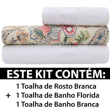 Imagem de Kit Toalha 3 Peças Banho + Rosto 100% Algodão Felpudo Prisma Dohler - Emcompre