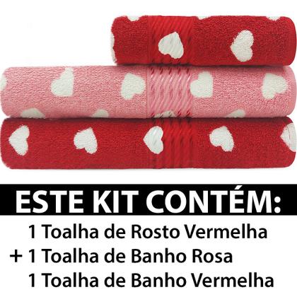 Imagem de Kit Toalha 3 Peças Banho + Rosto 100% Algodão Felpudo Prisma Dohler - Emcompre