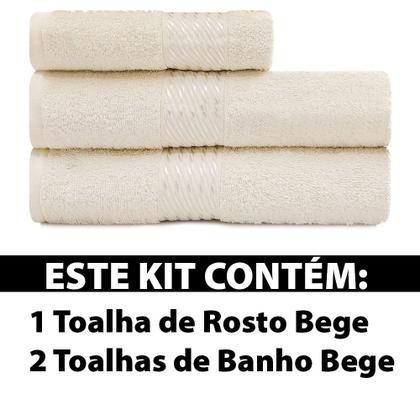 Imagem de Kit Toalha 3 Peças Banho + Rosto 100% Algodão Felpudo Prisma Dohler - Emcompre
