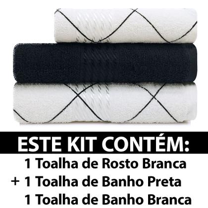 Imagem de Kit Toalha 3 Peças Banho + Rosto 100% Algodão Felpudo Prisma Dohler - Emcompre