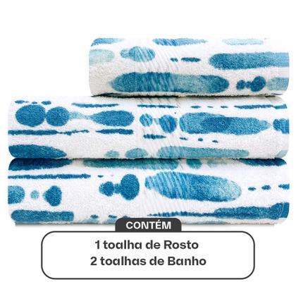 Imagem de Kit Toalha 3 Peças Banho + Rosto 100% Algodão Felpudo Prisma Dohler - Emcompre