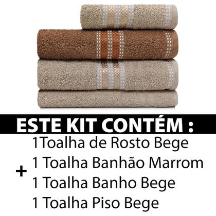 Imagem de Kit Toalha 4 Peças Banhão + Rosto + Piso 100% Algodão Prestige Marcotex - Emcompre