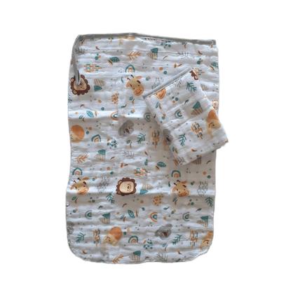 Imagem de Kit Toalha Banho Bebê Com Capuz e Pano de Boca Soft Fralda