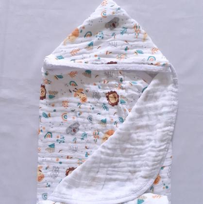 Imagem de Kit Toalha Banho Bebê Com Capuz e Pano de Boca Soft Fralda