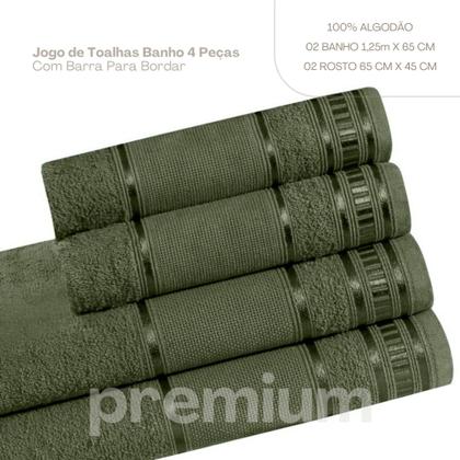 Imagem de Kit Toalha Banho e Rosto 4 Peças Felpuda - Absorção e Maciez Garantidas - 4Premium