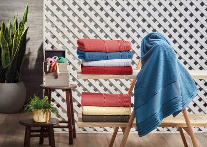 Imagem de Kit Toalha Banho e Rosto 4 Peças Felpuda - Absorção e Maciez Garantidas