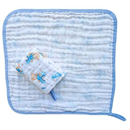 Imagem de Kit Toalha Banho Soft Bebe Com Capuz + 2 Toalha Pano de Boca Babete Soft 100% Algodão Menino Menina