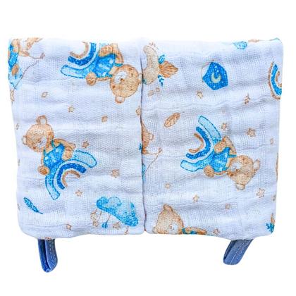 Imagem de Kit Toalha Banho Soft Bebe Com Capuz + 2 Toalha Pano de Boca Babete Soft 100% Algodão Menino Menina