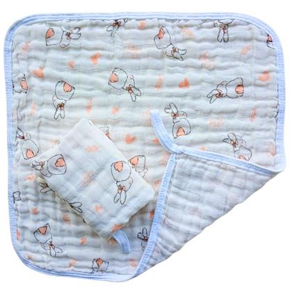 Imagem de Kit Toalha Banho Soft Bebe Com Capuz + 2 Toalha Pano de Boca Babete Soft 100% Algodão Menino Menina