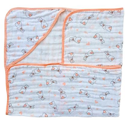 Imagem de Kit Toalha Banho Soft Bebe Com Capuz + 2 Toalha Pano de Boca Babete Soft 100% Algodão Menino Menina