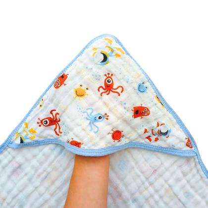 Imagem de Kit Toalha Banho Soft Bebe Com Capuz + 2 Toalha Pano de Boca Babete Soft 100% Algodão Menino Menina