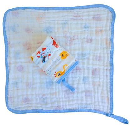 Imagem de Kit Toalha Banho Soft Bebe Com Capuz + 2 Toalha Pano de Boca Babete Soft 100% Algodão Menino Menina