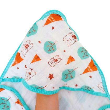 Imagem de Kit Toalha Banho Soft Bebe Com Capuz + 2 Toalha Pano de Boca Babete Soft 100% Algodão Menino Menina