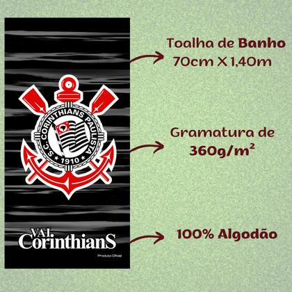 Imagem de Kit Toalha + Caneca Porcelana Xicara Cafe 360ml Corinthians Oficial Licenciado