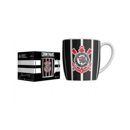 Imagem de Kit Toalha + Caneca Porcelana Xicara Cafe 360ml Corinthians Oficial Licenciado