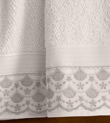 Imagem de Kit Toalha de Banho e Rosto 2 Pçs Melody com Renda Buettner