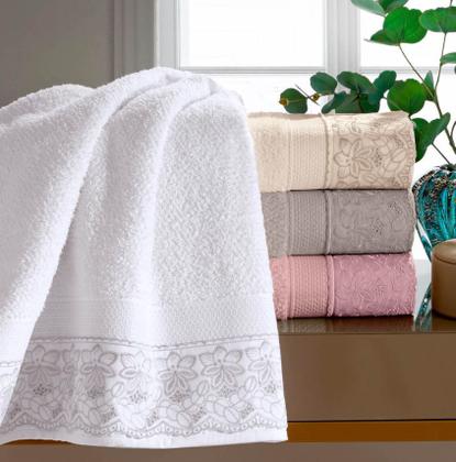 Imagem de Kit Toalha de Banho e Rosto 2 Pçs Melody com Renda Buettner