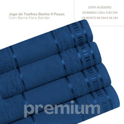 Imagem de Kit Toalha de Banho e Rosto Premium 4 Peças - Toque Suave e Alta Absorção - 4Premium