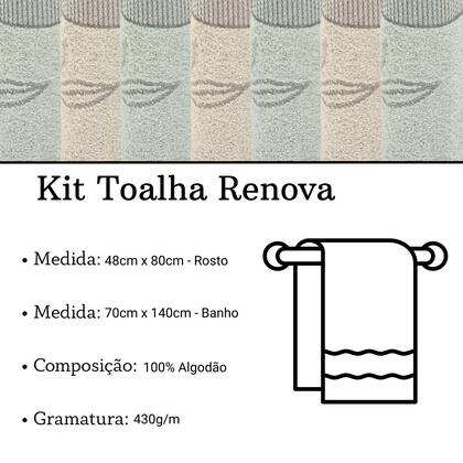 Imagem de Kit Toalha de Banho e Rosto Renova Karsten 430g/m² 100% Algodão