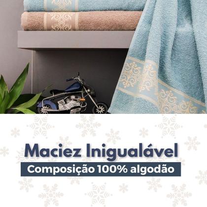 Imagem de Kit Toalha de Banho Grande Decorada Macia Fofa Corpo e Rosto