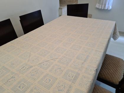 Imagem de Kit Toalha de Mesa 6 Lugares Rendada TNT + Toalha de Cristal