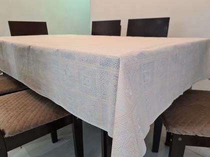 Imagem de Kit Toalha de Mesa 6 Lugares Rendada TNT + Toalha de Cristal