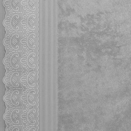 Imagem de Kit Toalha Social Lavabo 100 Algodão Egípcio Felpudo Barra com Renda Bordada Linha Cristal Nadine 2 peças 30x50cm Buettner