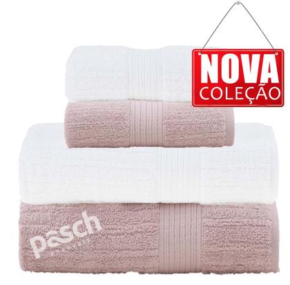 Imagem de Kit Toalhas Banho Buddemeyer 4 Peças Fio Penteado canelado