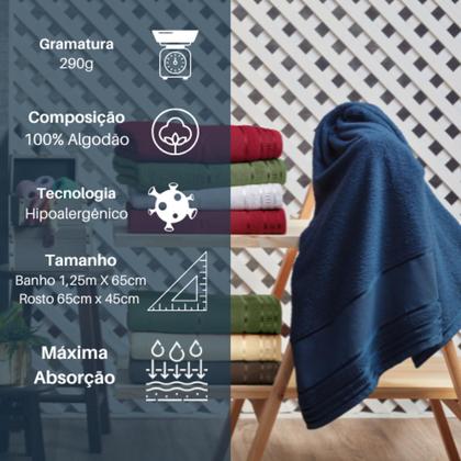 Imagem de Kit Toalhas Felpudas Linha Premium Máxima Absorção