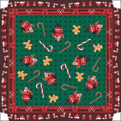 Imagem de Kit Toalhas Mesa de Lona Cobre Mancha Decorativa Natal Festa 78x78cm