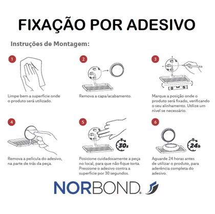 Imagem de Kit Toalheiro Duplo Porta Toalha Rosto Adesivo Dupla Face Banheiro Dourado - Future