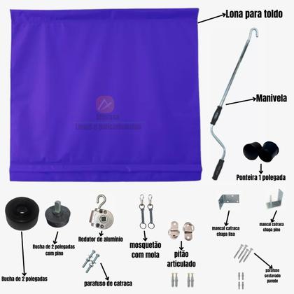 Imagem de Kit Toldo Enrolável Com Ou Sem Visor 3,00 x 2,50 Alt