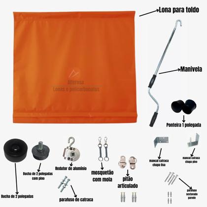 Imagem de Kit Toldo Enrolável Com Ou Sem Visor 3,00 x 2,50 Alt