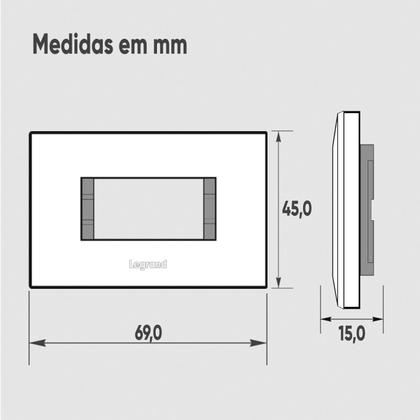 Imagem de Kit Tomada 10A Com Fundo Móvel e Placa de Embutir em Móveis PIAL Plus+ Legrand