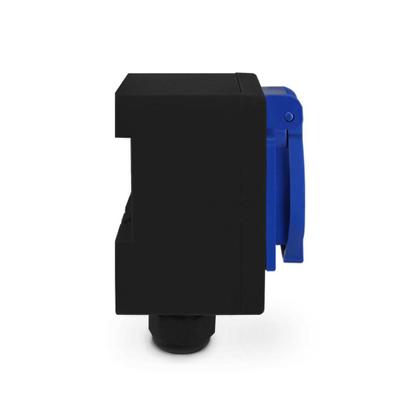 Imagem de Kit Tomada + Caixa Preta Padrão Brasileiro 2P+T 20A Azul