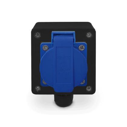 Imagem de Kit Tomada + Caixa Preta Padrão Brasileiro 2P+T 20A Azul