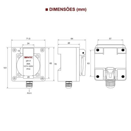 Imagem de Kit Tomada + Caixa Preta Padrão Brasileiro 2P+T 20A Azul