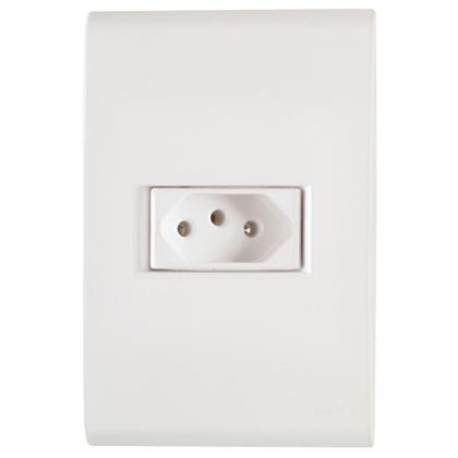 Imagem de Kit Tomada Dupla Simples Interruptor Liz Tramontina Branca