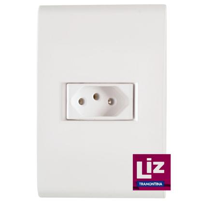 Imagem de Kit Tomada Dupla Simples Interruptor Liz Tramontina Branca
