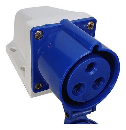 Imagem de Kit Tomada Industrial + Plugue Macho Fêmea 2p+t 32a 6h Azul